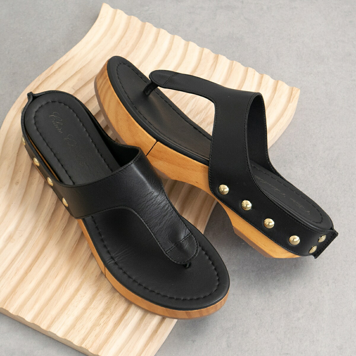 Claire Charlotte◆4.2cmヒール◆レザートングサボサンダル/クレア シャーロット(Claire Charlotte)|丸井(マルイ)店
