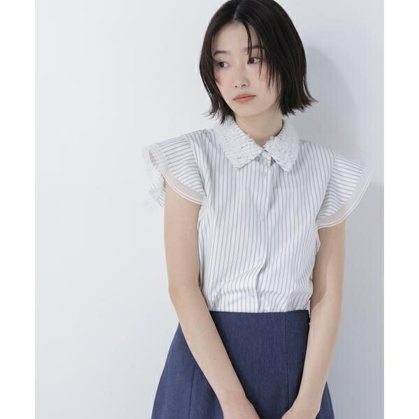 チュールカラーシャツ／ナチュラルビューティーベーシック（NATURAL BEAUTY BASIC）