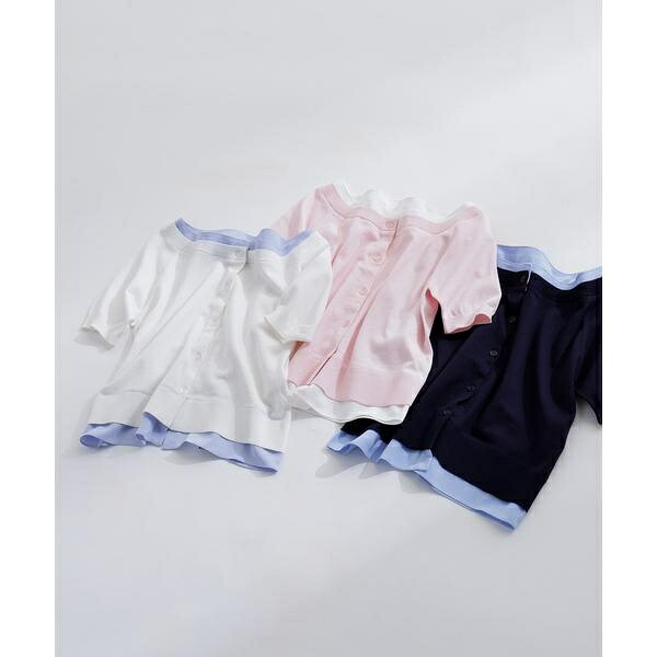 シャツドッキングボートネックニット／ナチュラルビューティーベーシック（NATURAL BEAUTY BASIC）