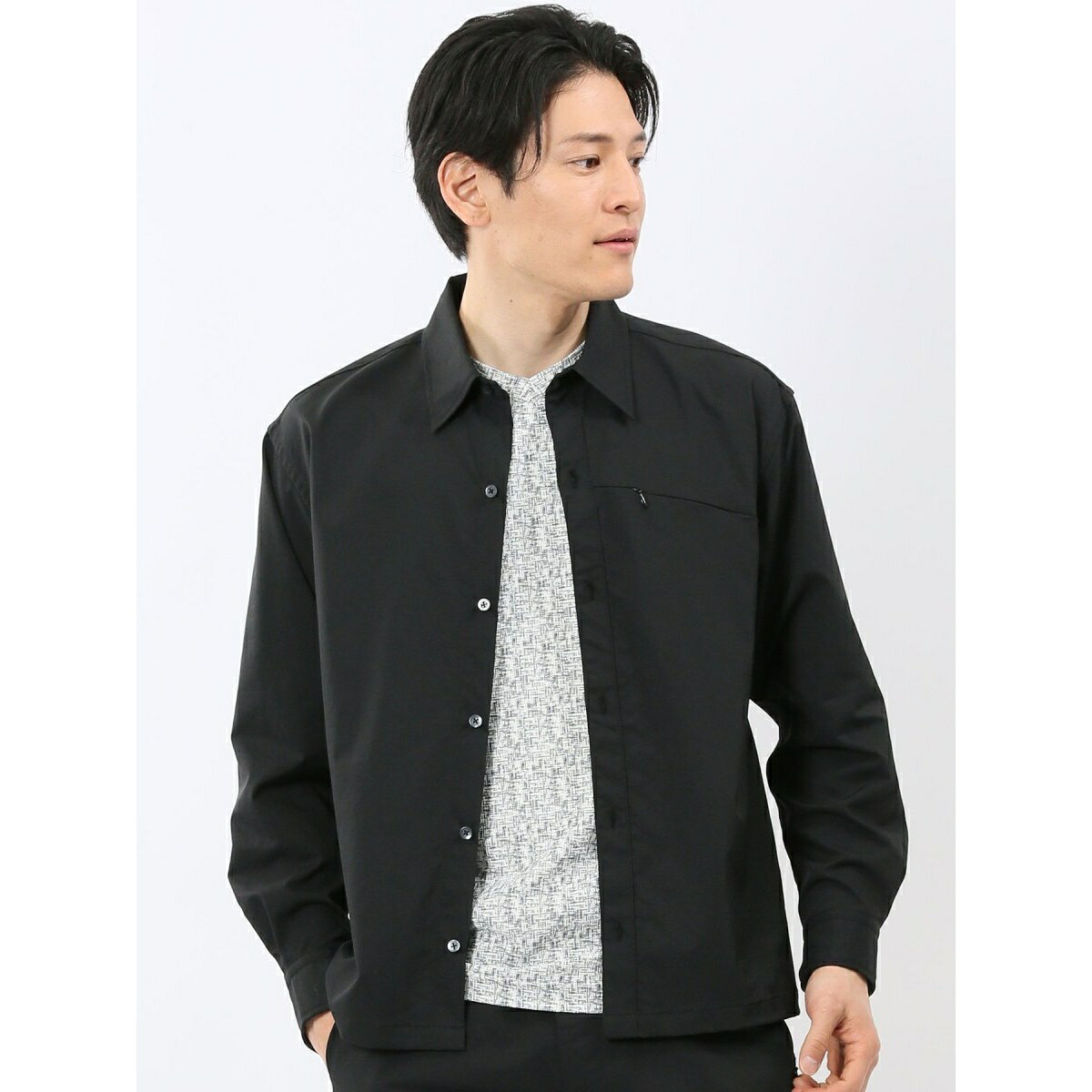 【当たること冷感 伸ばすこと ウォッシャブル】m.f.新聞のコラム シャツアウター(セットアップ能力のある)／m.f.新聞のコラム（m.f.editorial）