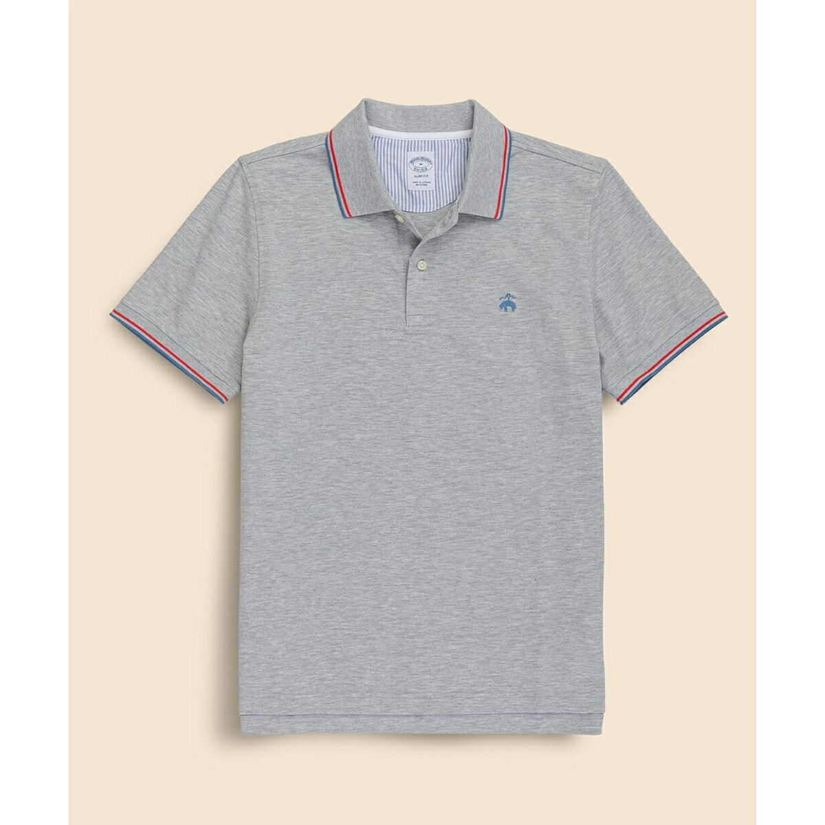 コットン　ストレッチピケ　GFロゴ　ティップド　ポロシャツ　Slim Fit／ブルックスブラザーズ（Brooks Brothers）
