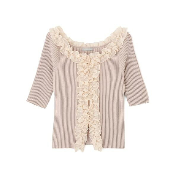 フリルトリムニット半袖／ジル バイ ジル スチュアート（JILL by JILL STUART）