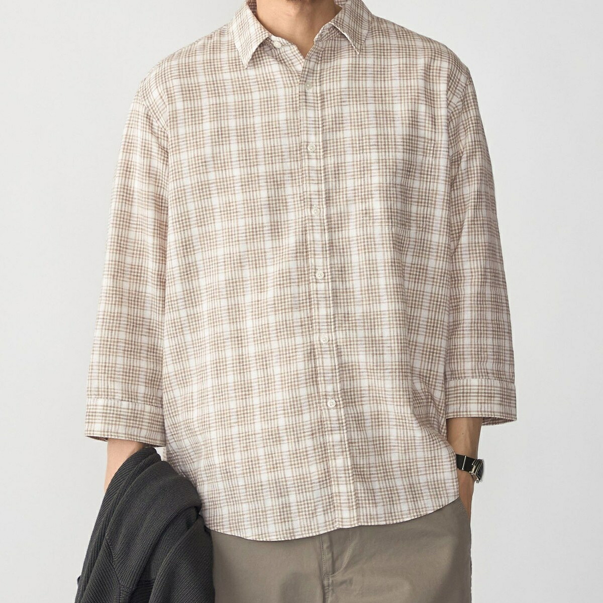 SHIPS: RAYMOND チェック レギュラーカラー 7スリーブ シャツ／シップス（SHIPS）