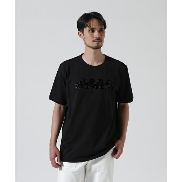 muta MARINE／ムータ マリン／別注フロッキーWAVE Tシャツ／ロイヤルフラッシュ（ROYAL FLASH）