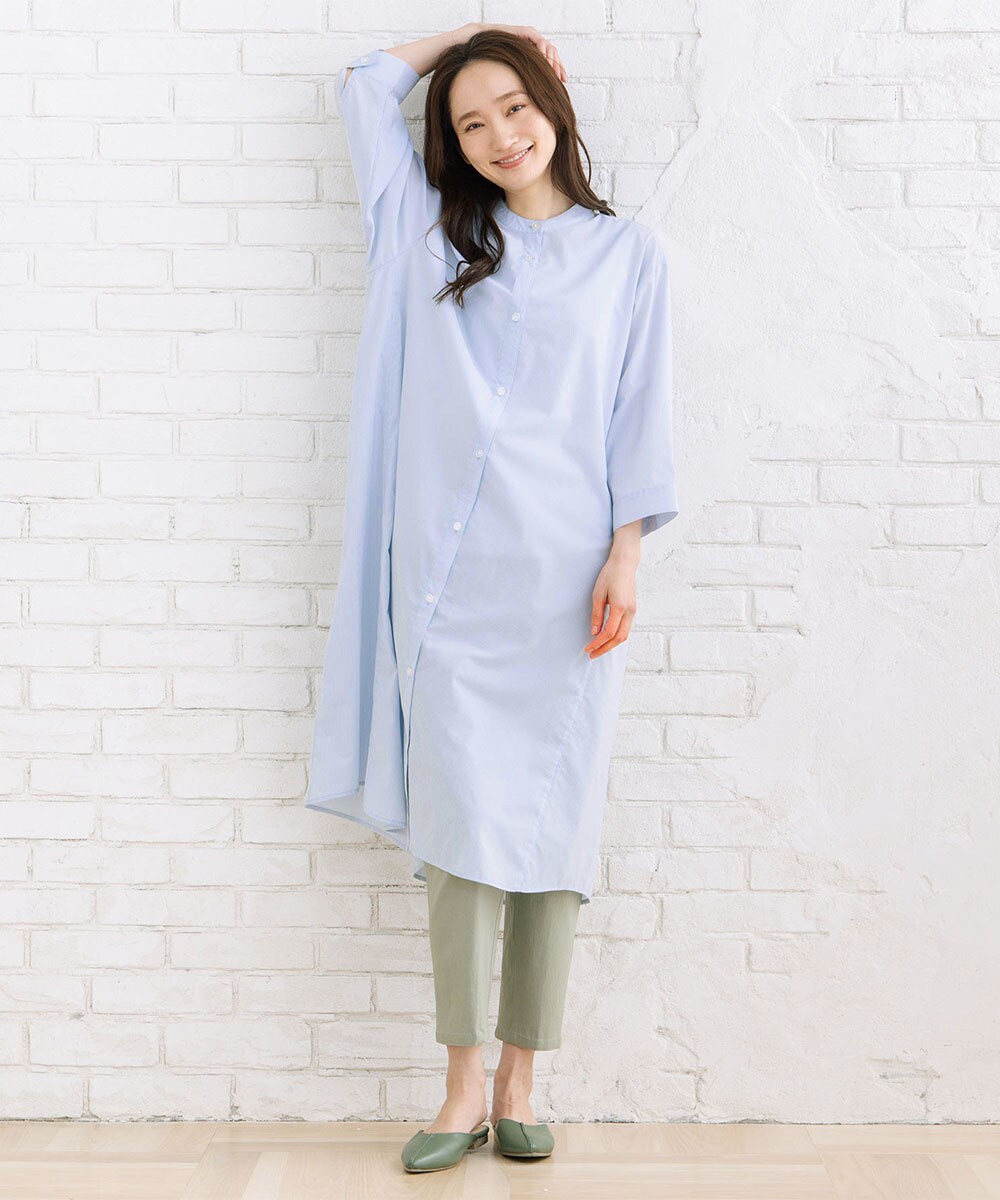 【大きいサイズ】【sabstreet bis】【web限定】 【接触冷感】Aラインシャツワンピース／サブストリート（sab street）