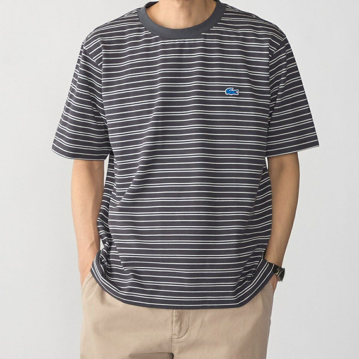 【SHIPS別注】LACOSTE: マイクロ ボーダー Tシャツ／シップス（SHIPS）｜丸井（マルイ）店
