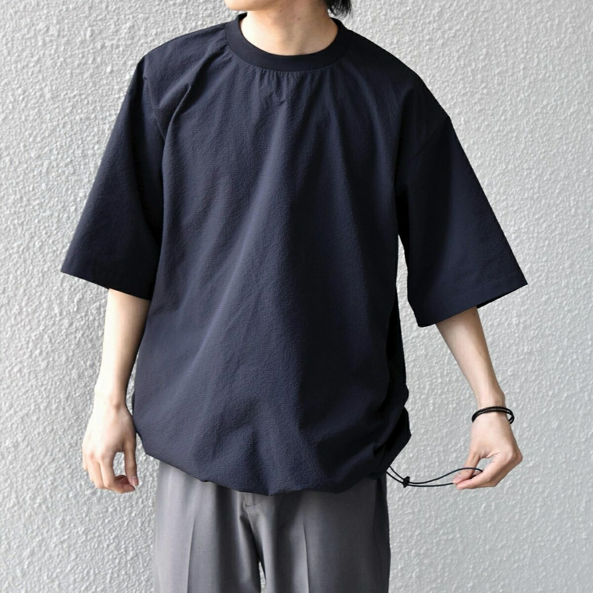 SHIPS any:〈撥水/軽量/ストレッチ〉SOLOTEX(R) シアサッカー スピンドル Tシ／シップス エニィ（SHIPS any）