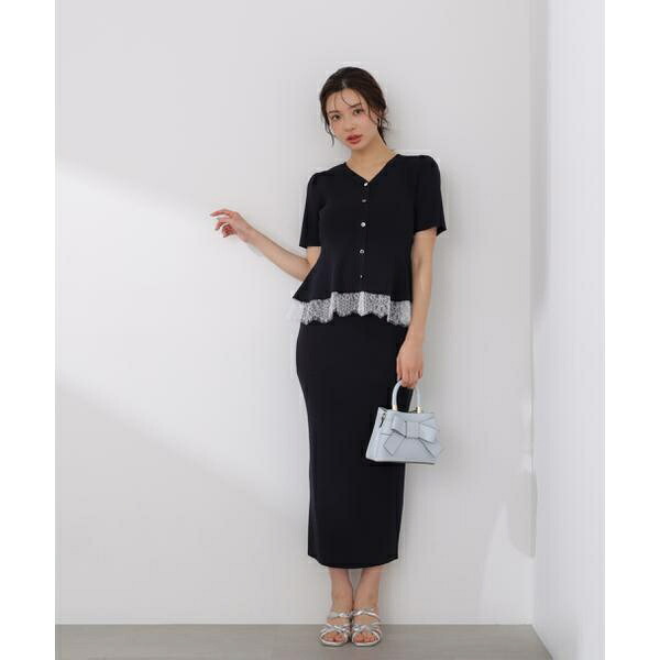 レース付きペプラムニットセット 26SS／プロポーション ボディドレッシング（PROPORTION BODY DRESSING）