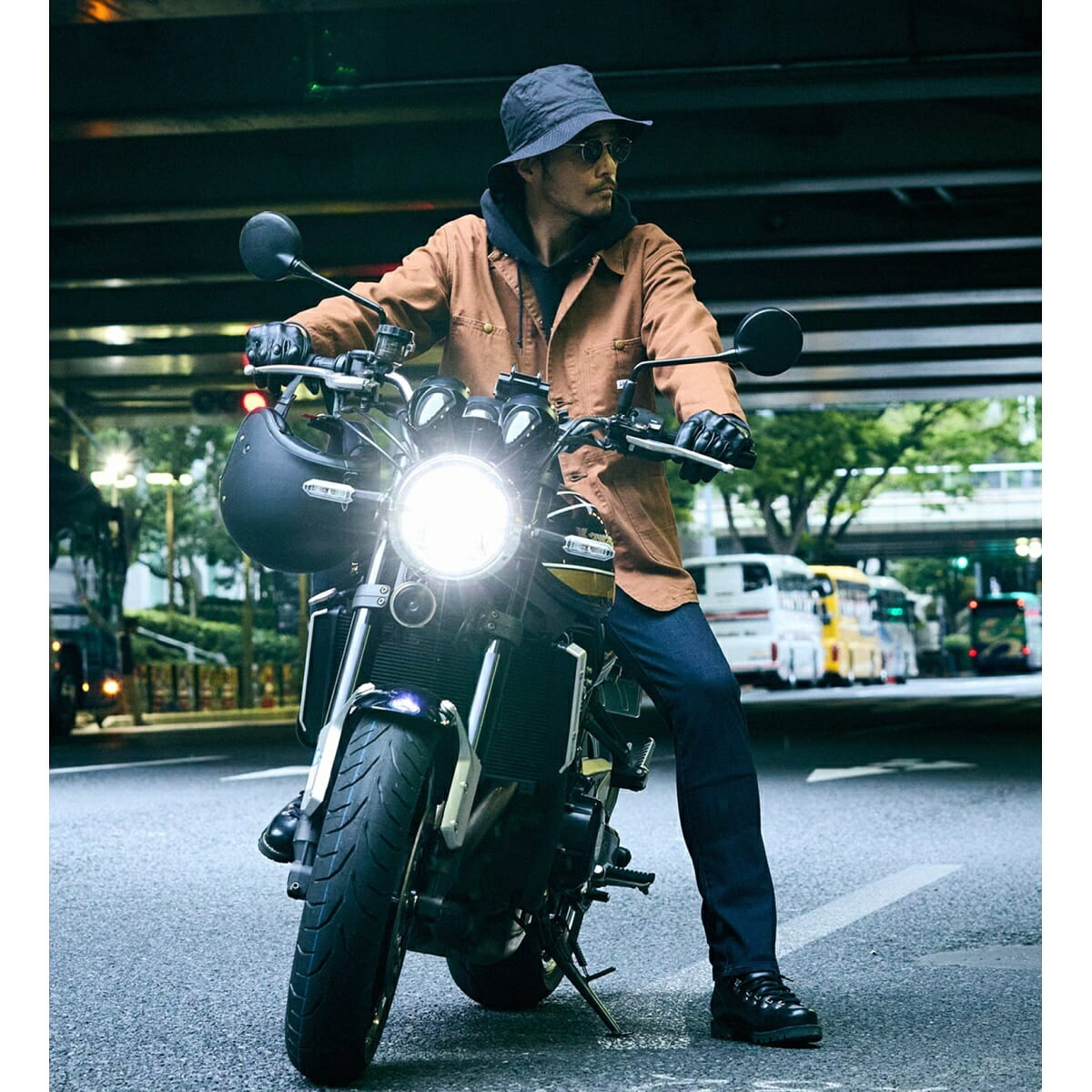 【夏用】COOL バイク用 ライディングジーンズ デニムパンツ ストレッチ 接触冷感【涼】／エドウィン（EDWIN）