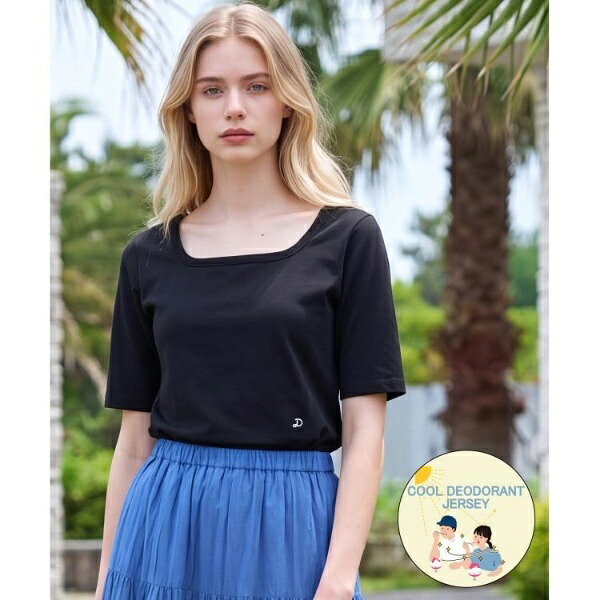 【接触冷感UVカット抗菌防臭しわ防止】COOL DEODORANT JERSEY スクエアネックプルオーバー／ドレステリア（DRESSTERIOR）