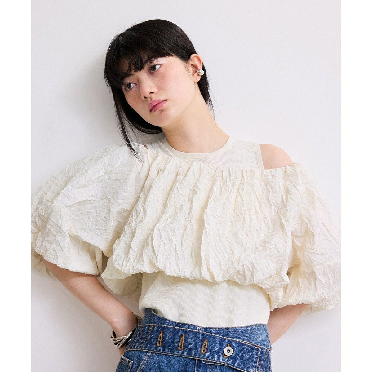 【WEB限定】ニットタンクセットクロップドプルオーバー／アダムエロペ（ADAM ET ROPE'）