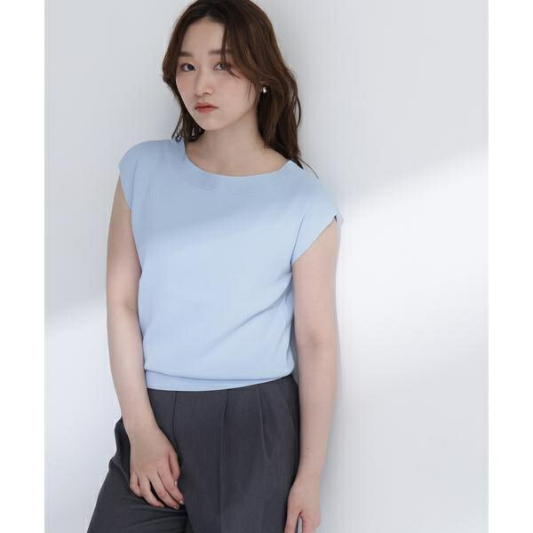 総針ベーシックニット ボートネック／ナチュラルビューティーベーシック（NATURAL BEAUTY BASIC）
