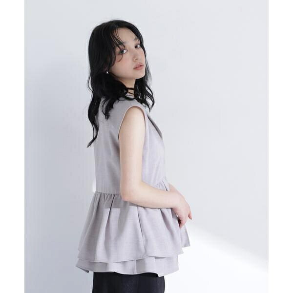 ティアードペプラムジレ／ナチュラルビューティーベーシック（NATURAL BEAUTY BASIC）