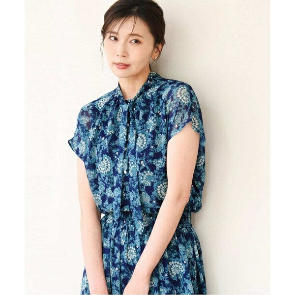 [洗える]前後2way/更紗プリント花柄シフォンブラウス／MK ミッシェルクラン（MK MICHEL KLEIN ）｜丸井（マルイ）店