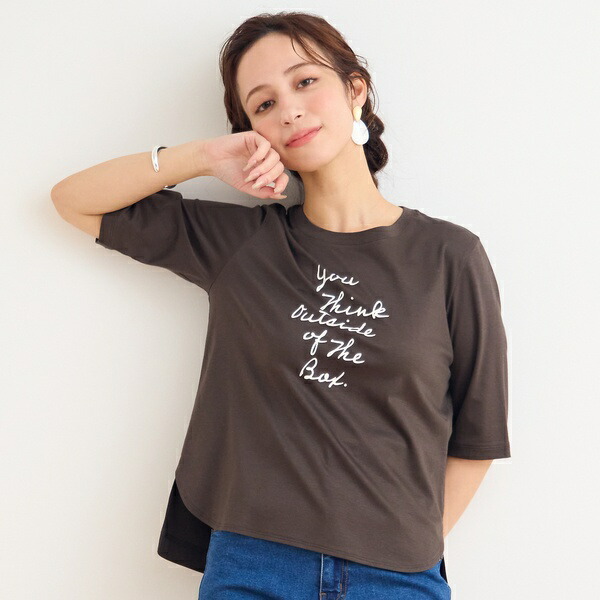 【洗える・接触冷感】ロゴメッセージTシャツ／リリアンビューティ エクラ（Liliane Burty ECLAT）