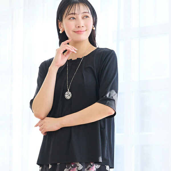 【洗える・L～4Lサイズ】フロントタックTシャツ／ミゼール（missel）