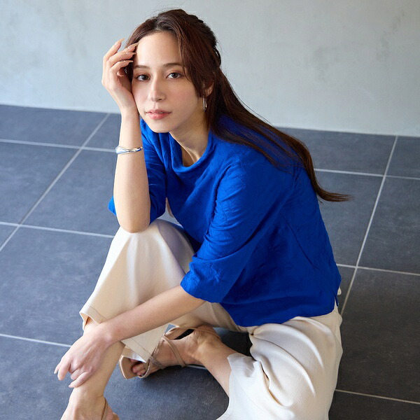 【洗える・アンサンブル対応】綿ジャカードプルオーバーTシャツ／リリアンビューティ エクラ（Liliane Burty ECLAT） 17,908円