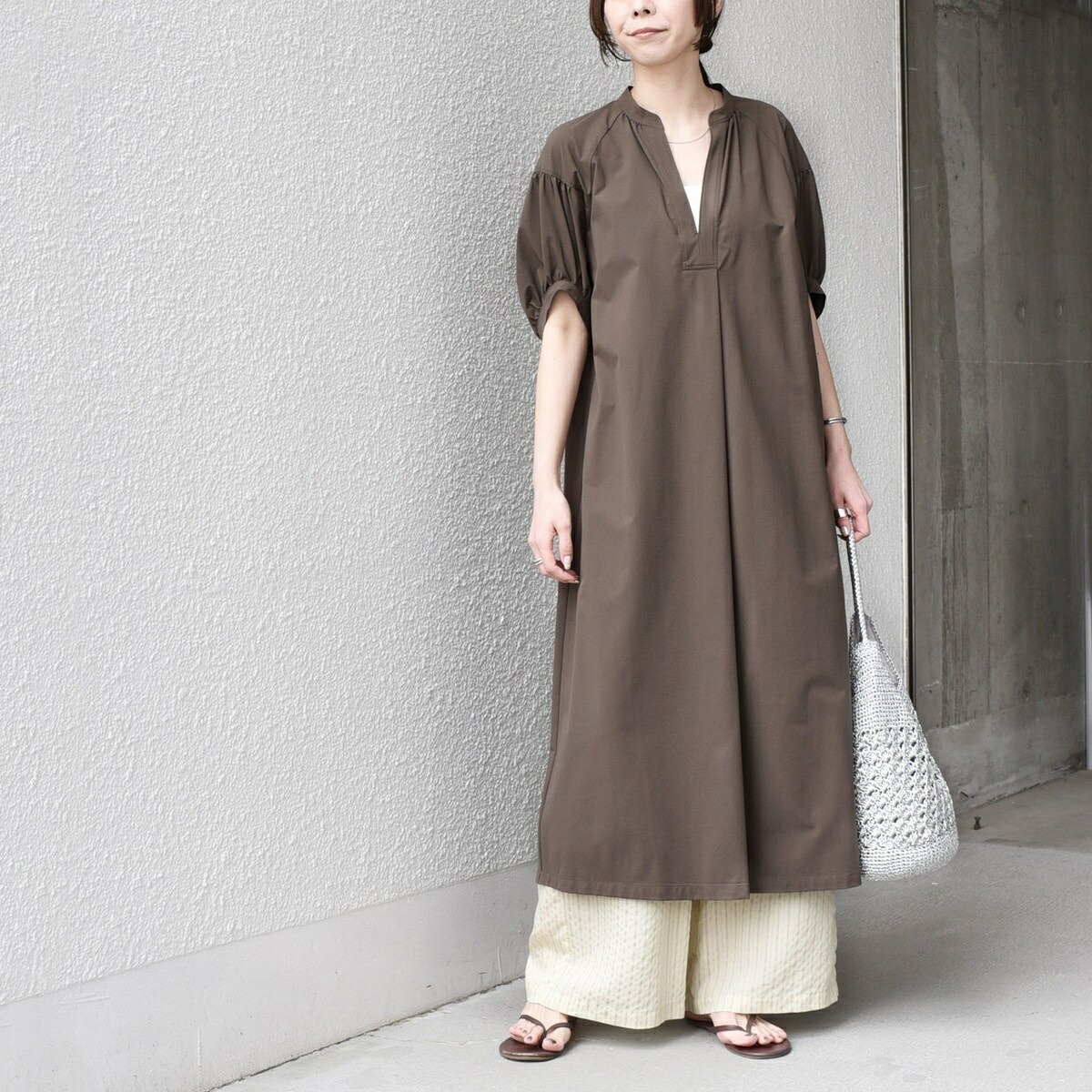 《予約》SHIPS Colors:〈UVカット・接触冷感〉ファンクション スキッパー ワンピース◆／シップス カラーズ（SHIPS Colors）