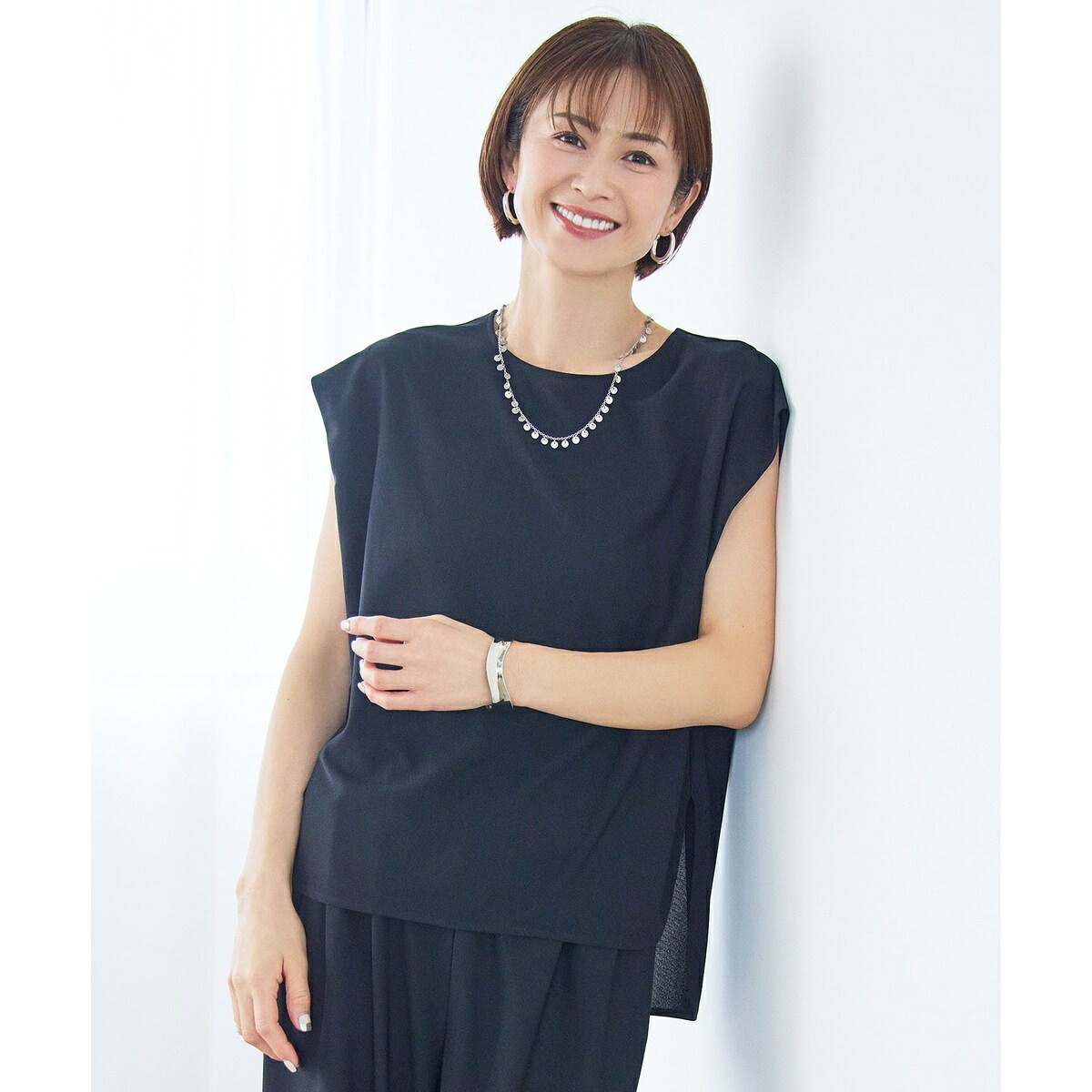 【WEB先行販売】ストレッチアムンゼンフレンチスリーブ カットソー/自由区(JIYU-KU)|丸井(マルイ)店