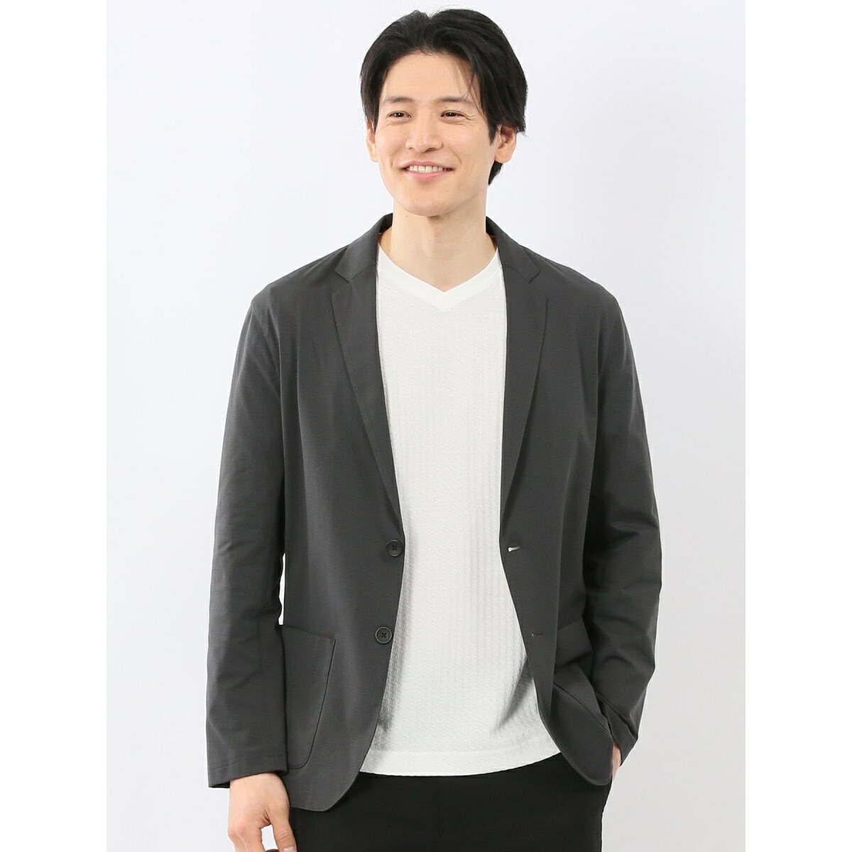 【伸ばすこと 薄っぺら 軽さ】タカキュー マイクロ一点 メッシュ 2釦 撥ね除ける 上衣／タカキュー（TAKA-Q） トップス-メンズファッション-Tシャツ・カットソー