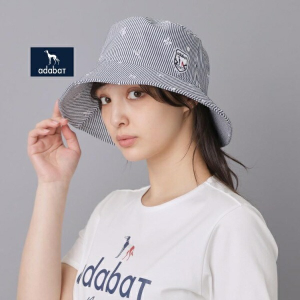 【ADABAT NAVY】飛び柄刺しゅうハット／アダバット（adabat）