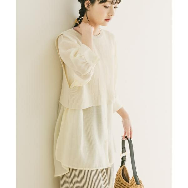 ニットベストドッキングシャツ／アイテムズ アーバンリサーチ（ITEMS URBAN RESEARCH）