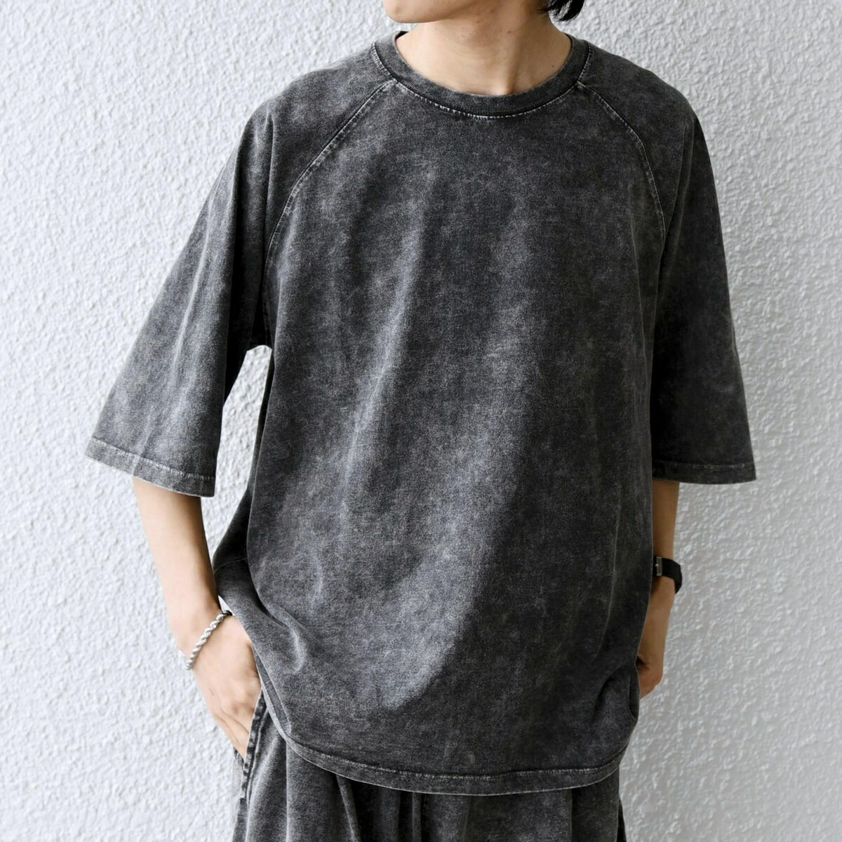 【SHIPS any別注】ONEITA: ケミカルウォッシュ リラックス ラグラン Tシャツ◆／シップス エニィ（SHIPS any）