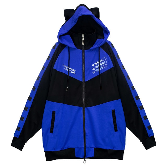 LISTEN FLAVOR ゲーミング猫耳ジャージパーカー【BLUE×BLACK】／LISTEN FLAVOR（LISTEN FLAVOR）