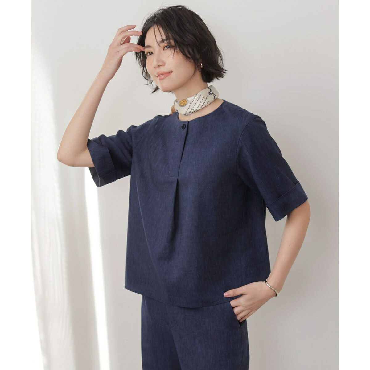 【セット着用可】リネンバイオシャンブレー ブラウス／Ｊプレス（J.PRESS） 14,534円