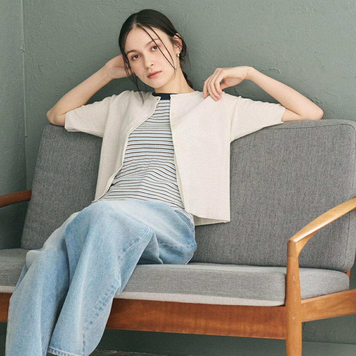 【WEB押さえる】ラメ ショートスリーブカーディガン／もの言う花＆青少年 ユナイテッドアローズ（BEAUTY＆YOUTH）