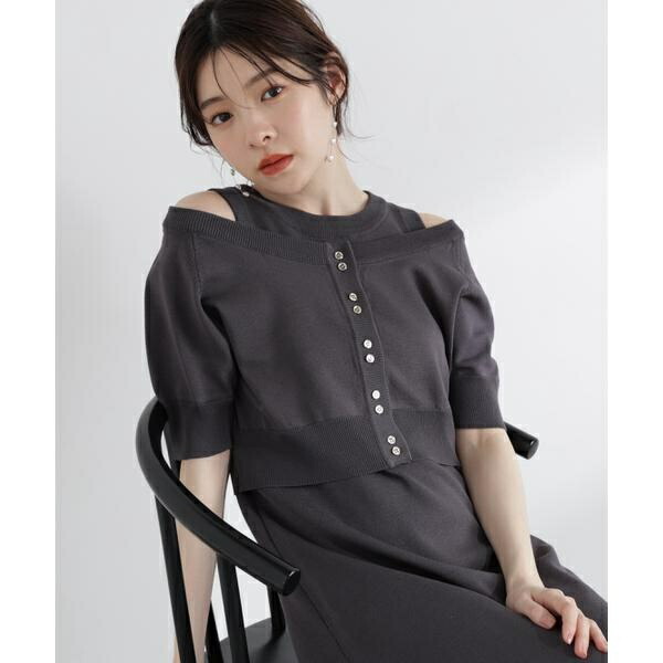〈a／mie〉ショートカーデレイヤードワンピース／プロポーション ボディドレッシング（PROPORTION BODY DRESSING）