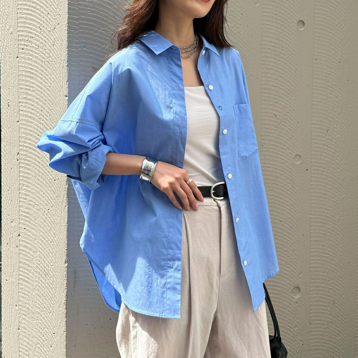 汗染み軽減加工COTTONオーバーシャツ／フレディエミュ（fredy emue）