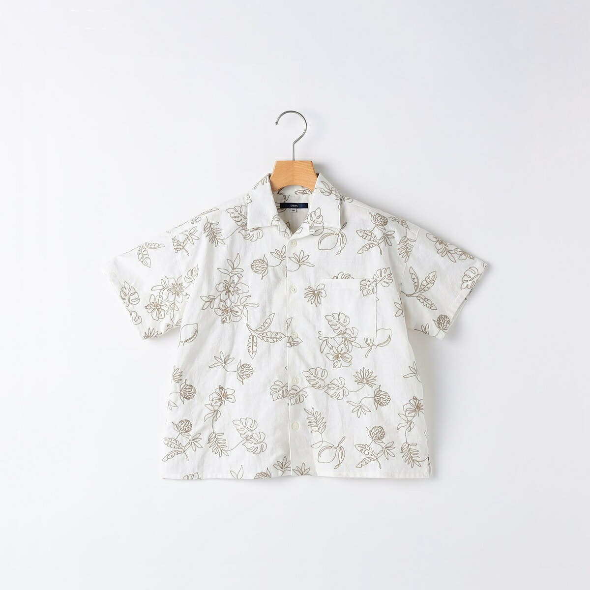 SHIPS KIDS:90cm /エンブロイダリー オープンカラー シャツ／シップス（SHIPS）