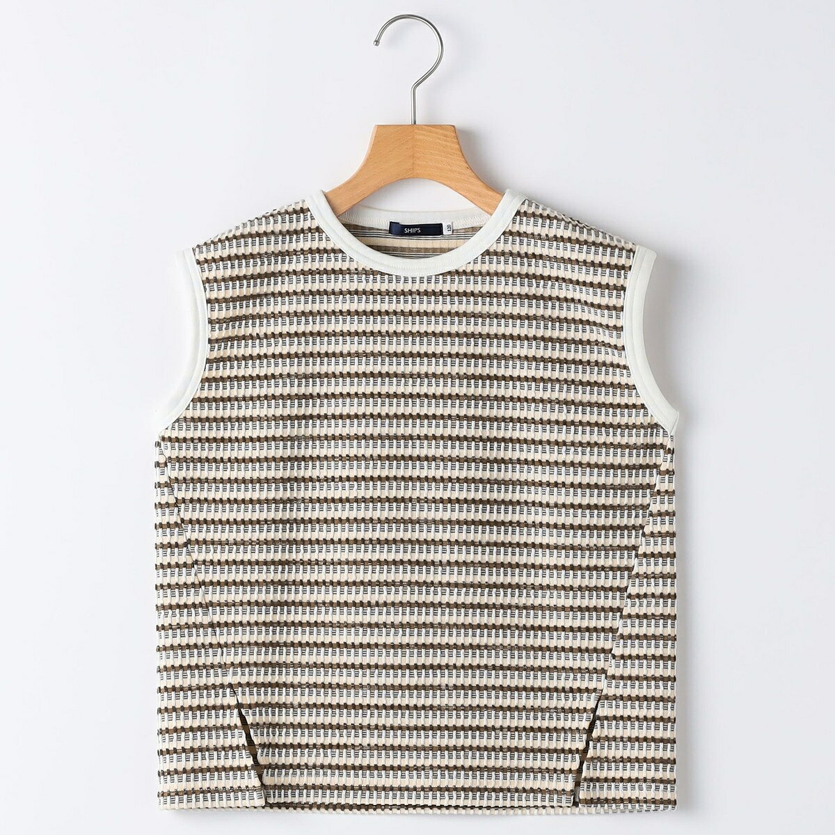 SHIPS KIDS:140糎 / ジャカード ノースリーブ カットソー／シップス（SHIPS）