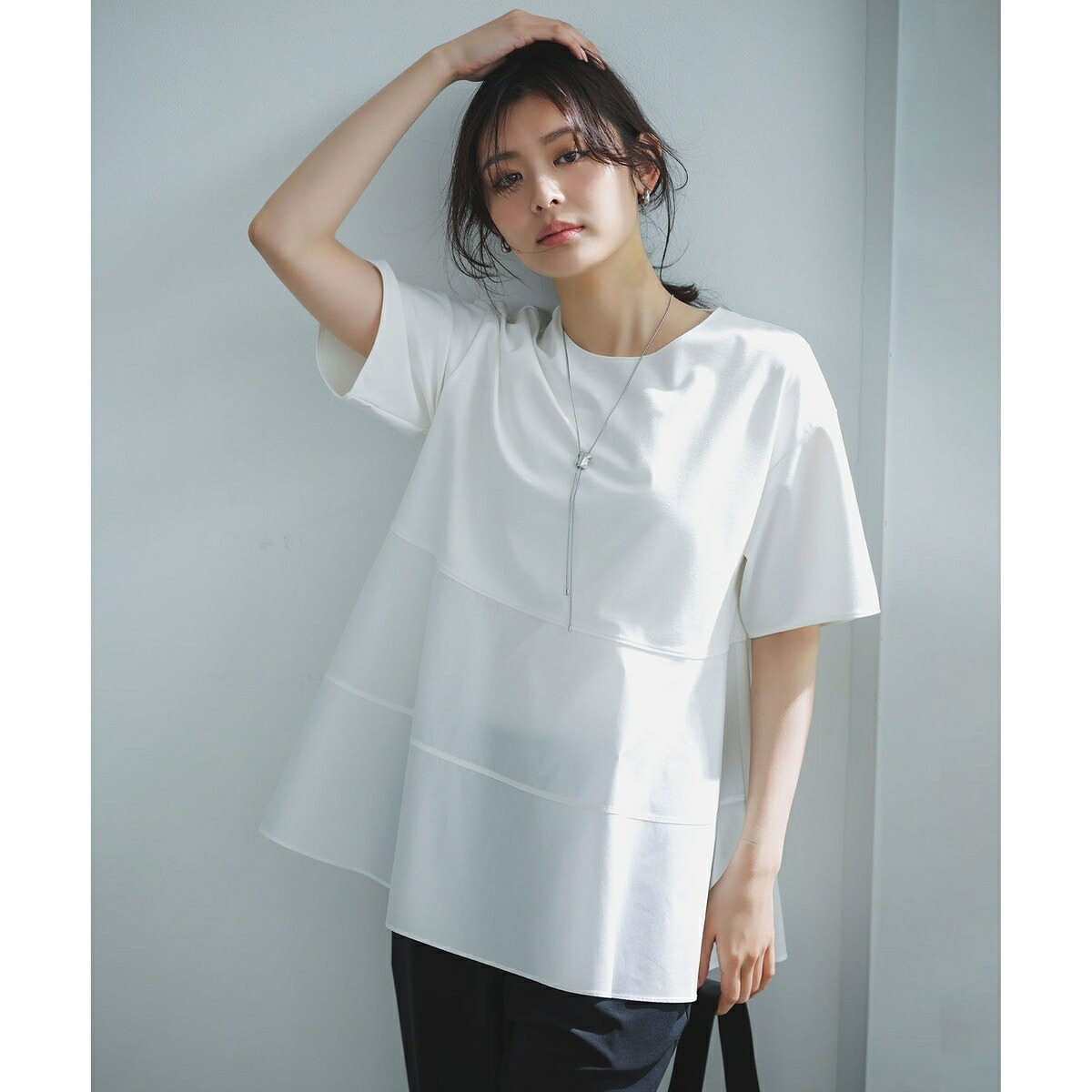 【VERY掲載】BEAUTY FORM-T コンビティアード Ｔシャツ／アンフィーロ（UNFILO）