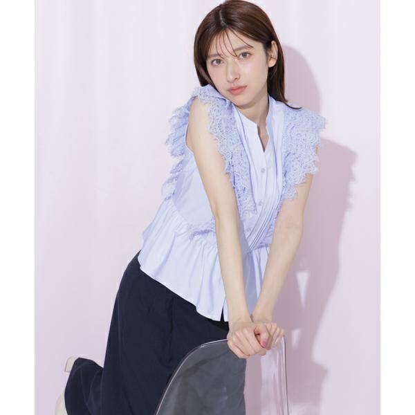 レースフリルペプラムブラウス／内鰓 バイ 内鰓 スチュアート（JILL by JILL STUART）