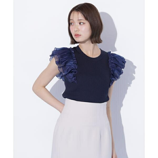 シアースリーブリブニット/ジル バイ ジル スチュアート(JILL by JILL STUART)