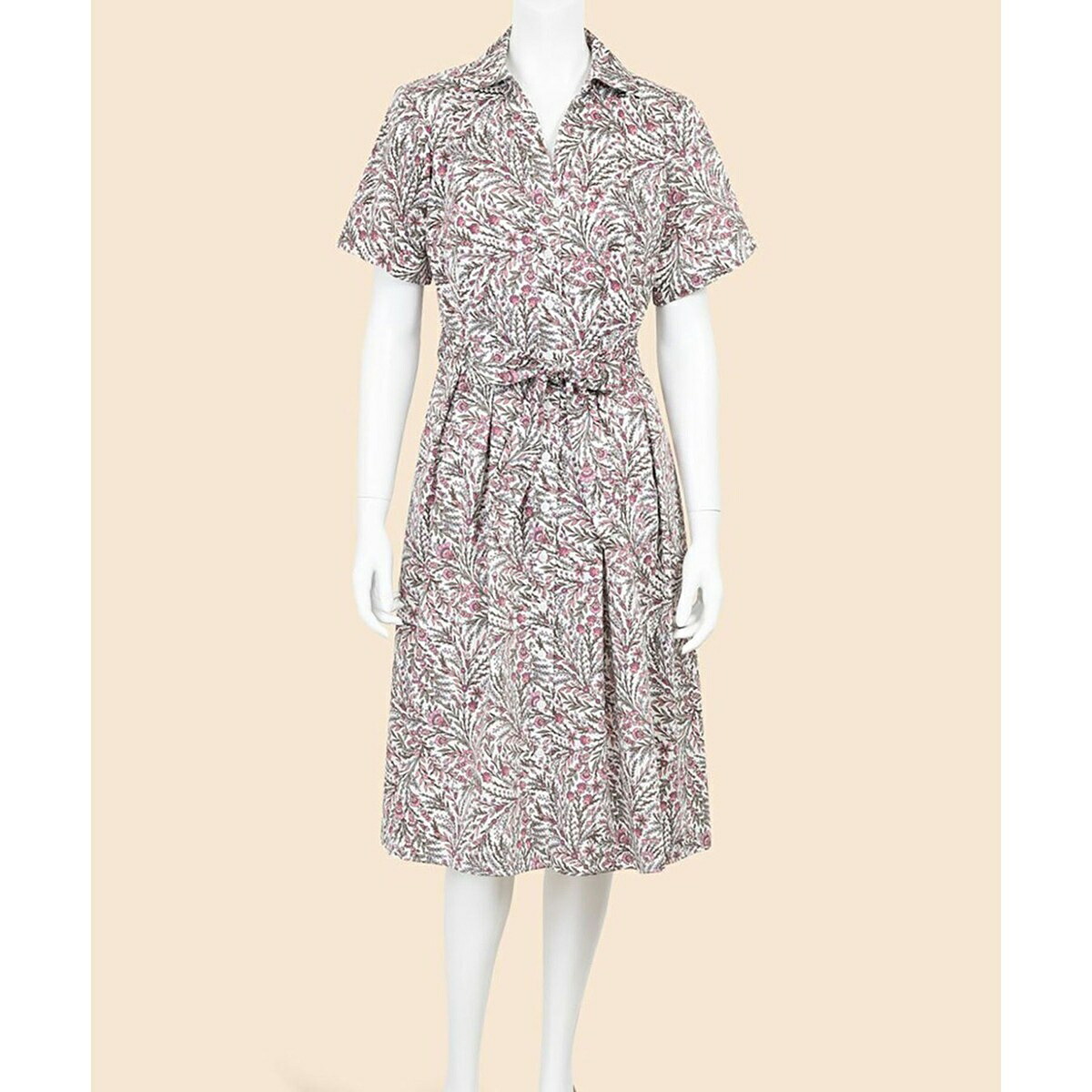 コットンサテン　ボタニカルプリント　ショートスリーブ　シャツワンピース／ブルックスブラザーズ（Brooks Brothers）｜丸井（マルイ）店 23,443円
