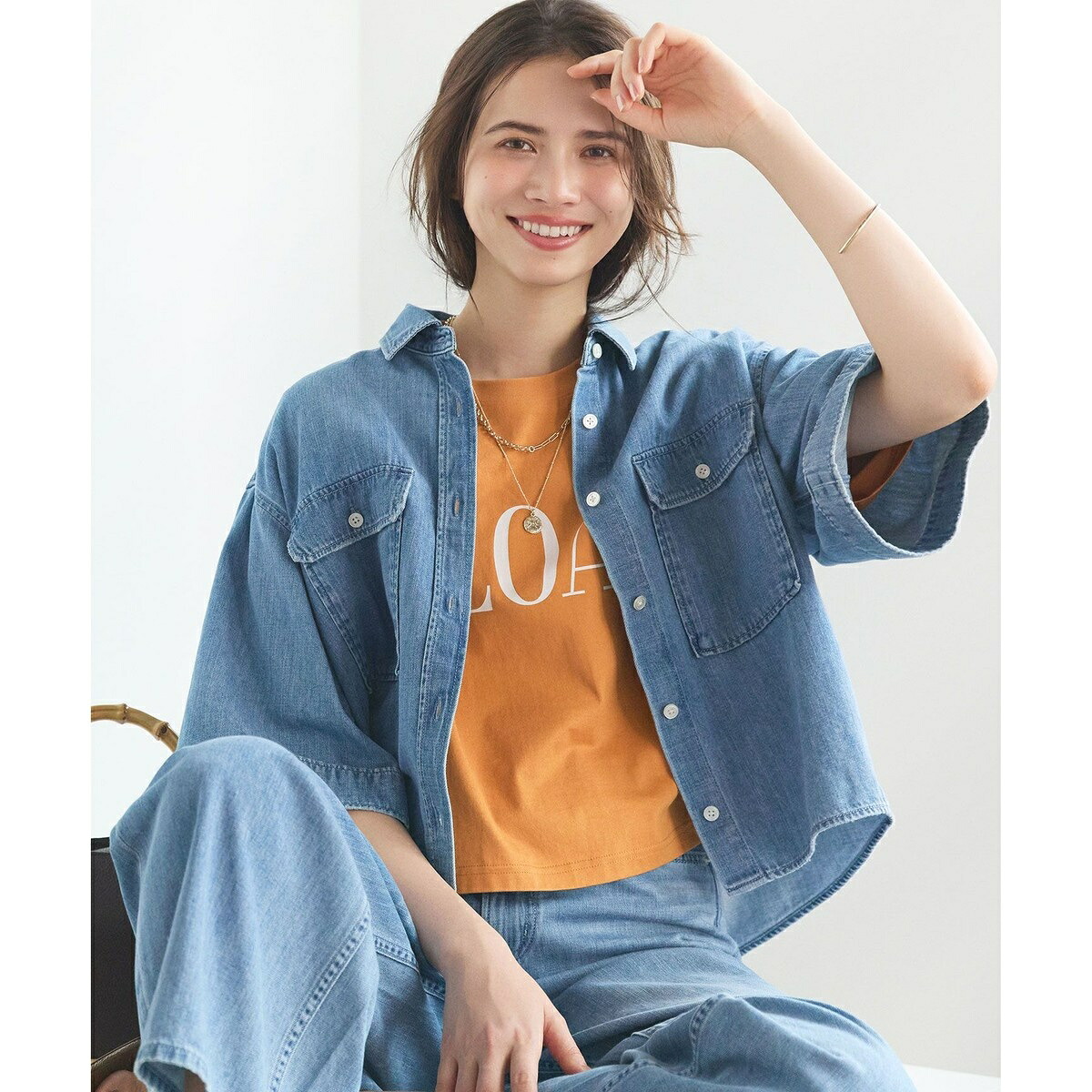 【SLOW/一部店舗限定】LIGHT DENIM クロップド シャツ／23区（23KU）｜丸井（マルイ）店