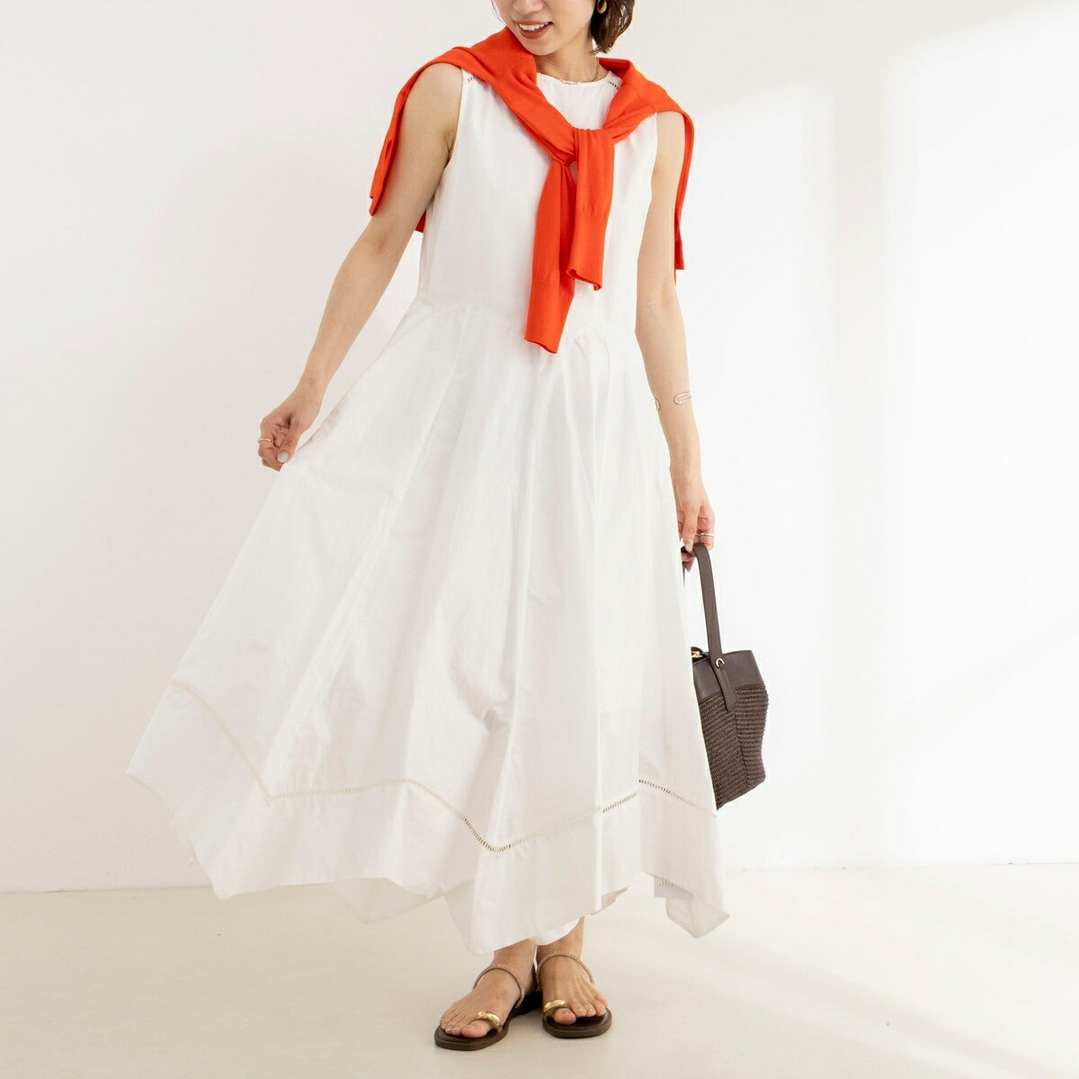 【MARILYN MOON/マリリーンムーン】ledder lace handkerchief sk／ノーリーズ（NOLLEY\u0027S）