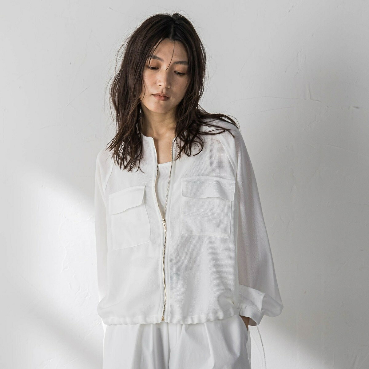 メッシュジャガードノーカラーブルゾン／メイソングレイ（MAYSON GREY）｜丸井（マルイ）店
