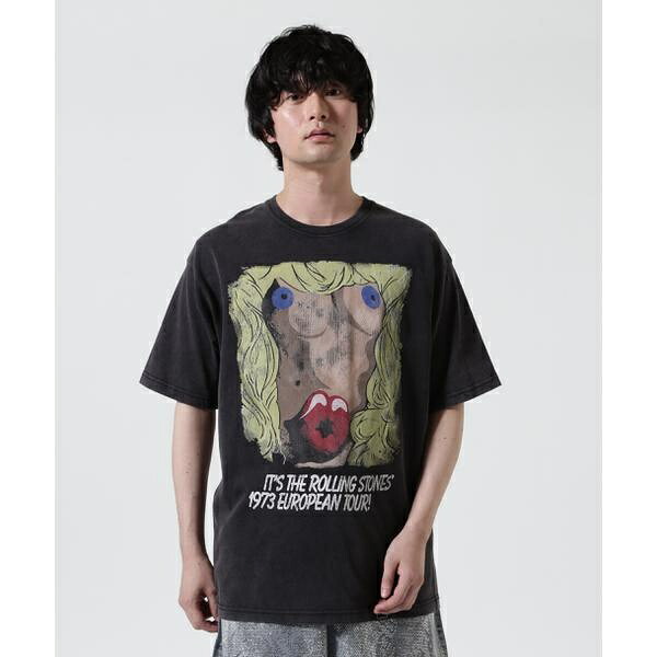 U／MUSIC(ユーミュージック)／THE ROLLING STONES SS TEE／BLACK／ロイヤルフラッシュ（ROYAL FLASH）｜丸井（マルイ）店