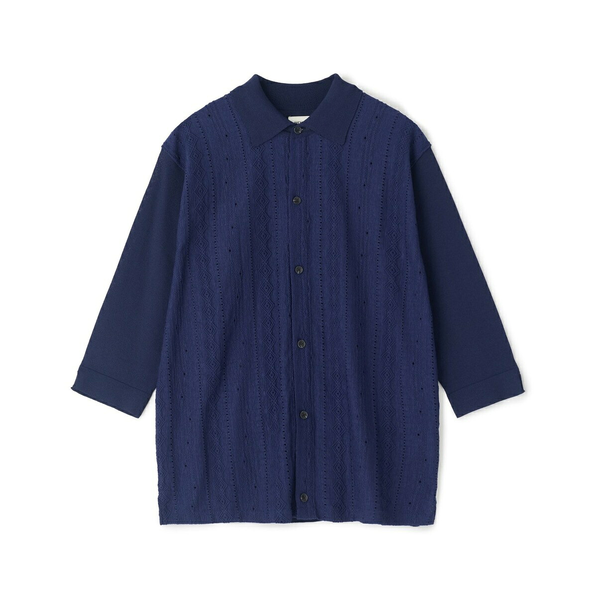 トリコットジャカード 冷感七分袖朱夏編み物／メンズビギ（MEN\u0027S BIGI）
