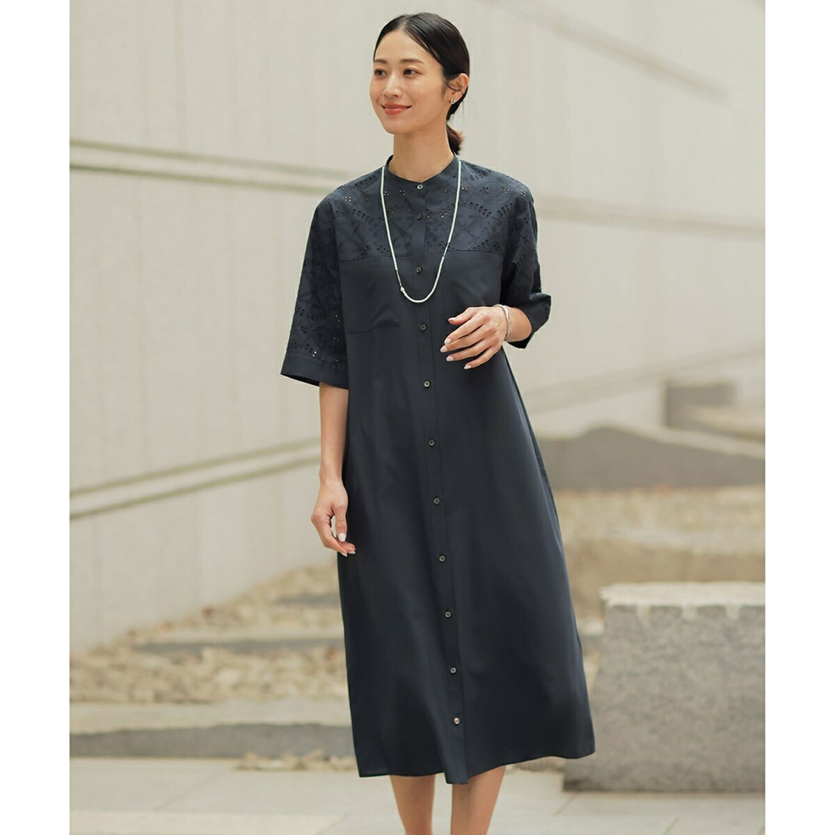 【WEB限定カラーあり】エンブロイダリー シャツ ワンピース/Jプレス(J.PRESS)|丸井(マルイ)店