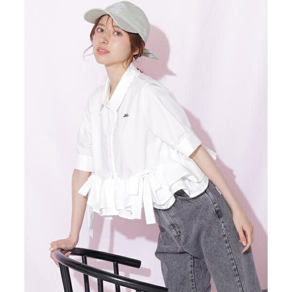フリルヘムショートブラウス半袖／内鰓 バイ 内鰓 スチュアート（JILL by JILL STUART）