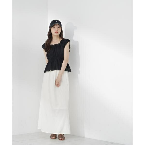 ＜a／mie＞ドライワッシャースカート／釣り合い 上半身サラドレ（PROPORTION BODY DRESSING）