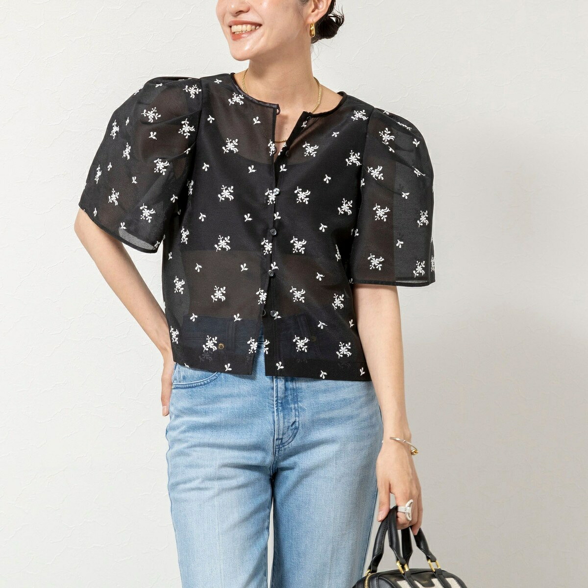ウォッシャブルオーガンジー刺繍パフスリーブ2WAYブラウス／ノーリーズソフィー（NOLLEY&rsquo;S sophi）｜丸井（マルイ）店