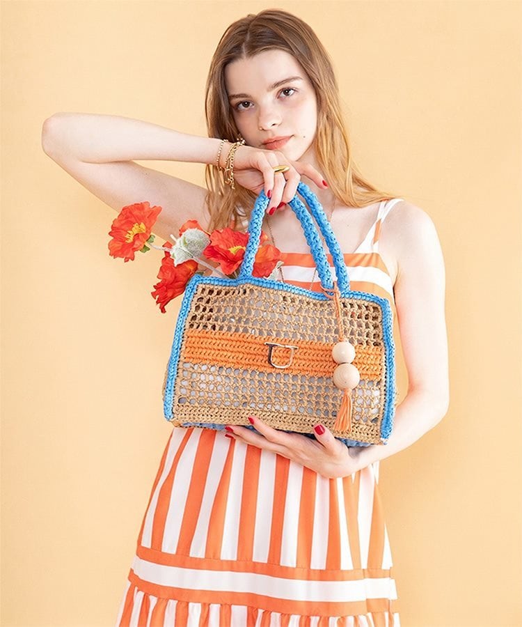 Panier Solaire Carre【パニエ ソレール カレ】配色スクエアカゴバッグ／ユー（U）｜丸井（マルイ）店