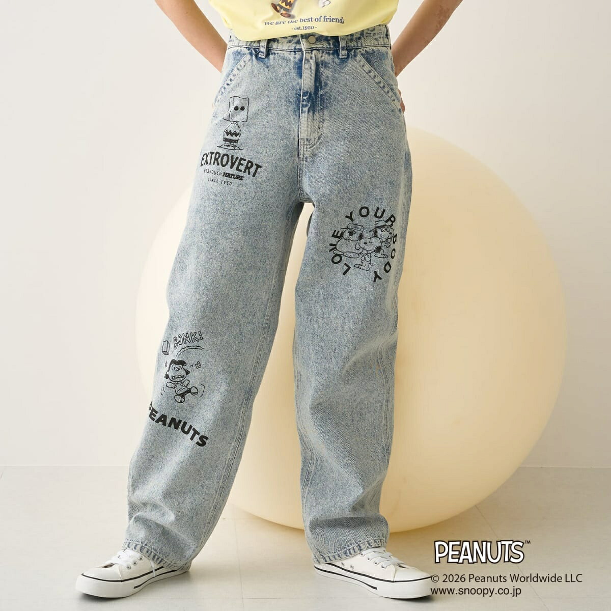【130cmあり】【PEANUTS】グラフィックデニムペインターパンツ／ポンポネットジュニア（pom ponette junior）｜丸井（マルイ）店
