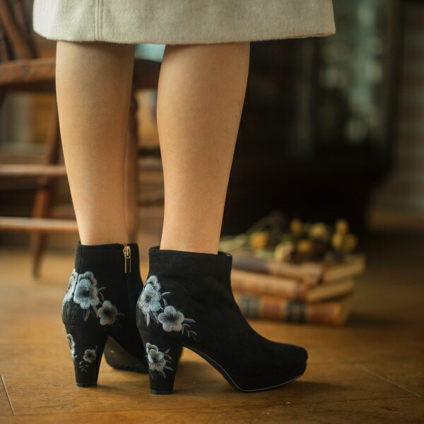 楽天市場 花柄刺繍ショートブーツ セシルマクビー シューズ Cecil Mcbee 丸井 マルイ 楽天市場店